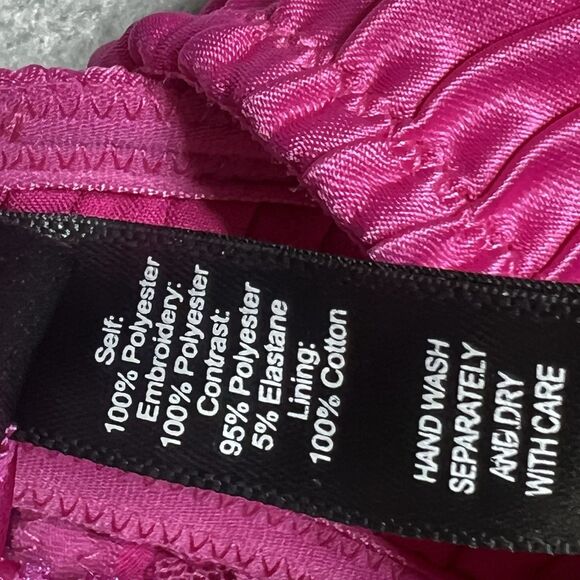 For Love & Lemons Lingerie Medium Teddy Pink Floral Cut Out Strappy Thong - Picture 10 of 11